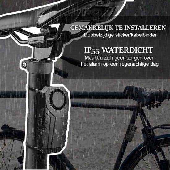 Fietsalarm met Afstandsbediening - Alarm voor Scooter, E Bike en Fatbike - Alarmsysteem Waterdicht - Fietsslot - Afbeelding 2